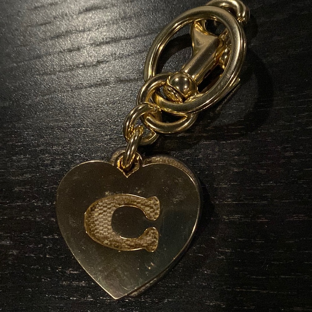 Coach heart keychain